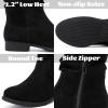 imageWomens Ankle Boots  Slouchy Fashion Low Calf Flat Booties Comfortable Round Toe Fall Winter Casual Short Boots for WomenBlack Mf 974