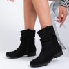 imageWomens Ankle Boots  Slouchy Fashion Low Calf Flat Booties Comfortable Round Toe Fall Winter Casual Short Boots for WomenBlack Mf 974