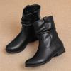 imageWomens Ankle Boots  Slouchy Fashion Low Calf Flat Booties Comfortable Round Toe Fall Winter Casual Short Boots for WomenBlack Pu 974