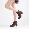 imageWomens Ankle Boots Casual Fashion Ladies Chunky Heeled Booties Comfortable Low Mid Heel Round Closed Toe Fall Winter Boots for WomenBrown Bmf 303