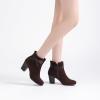 imageWomens Ankle Boots Casual Fashion Ladies Chunky Heeled Booties Comfortable Low Mid Heel Round Closed Toe Fall Winter Boots for WomenBrown Mf 301