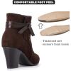 imageWomens Ankle Boots Casual Fashion Ladies Chunky Heeled Booties Comfortable Low Mid Heel Round Closed Toe Fall Winter Boots for WomenBrown Mf 301