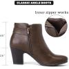 imageWomens Ankle Boots Casual Fashion Ladies Chunky Heeled Booties Comfortable Low Mid Heel Round Closed Toe Fall Winter Boots for WomenTan Pu 302