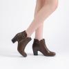imageWomens Ankle Boots Casual Fashion Ladies Chunky Heeled Booties Comfortable Low Mid Heel Round Closed Toe Fall Winter Boots for WomenTan Pu 302