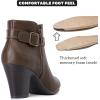 imageWomens Ankle Boots Casual Fashion Ladies Chunky Heeled Booties Comfortable Low Mid Heel Round Closed Toe Fall Winter Boots for WomenTan Pu 302