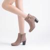 imageWomens Ankle Boots Casual Fashion Ladies Chunky Heeled Booties Comfortable Low Mid Heel Round Closed Toe Fall Winter Boots for WomenTaupe Mf 301
