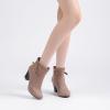 imageWomens Ankle Boots Casual Fashion Ladies Chunky Heeled Booties Comfortable Low Mid Heel Round Closed Toe Fall Winter Boots for WomenTaupe Mf 301