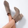 imageWomens Ankle Boots Chunky Heeled Booties Comfortable Fashion Low Mid Block Heel Pointed Toe Fall Winter Short Boots for WomenBeige Mf 970