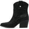 imageWomens Cowboy Ankle Boots Western Cowgirl Chunky Heeled Booties Classic Casual Comfortable Low Mid Heel Short Boots for WomenBlack Bmf 976