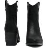 imageWomens Cowboy Ankle Boots Western Cowgirl Chunky Heeled Booties Classic Casual Comfortable Low Mid Heel Short Boots for WomenBlack Bmf 976