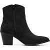 imageWomens Cowboy Ankle Boots Western Cowgirl Chunky Heeled Booties Classic Casual Comfortable Low Mid Heel Short Boots for WomenBlack Pu 969