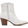 imageWomens Cowboy Ankle Boots Western Cowgirl Chunky Heeled Booties Classic Casual Comfortable Low Mid Heel Short Boots for WomenWhite Pu 969