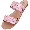 imageWomens Flat Slides Sandals Summer Slippers Comfortable Braided Strap Round Open Toe Casual Beach Shoes for WomenPink 081