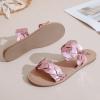 imageWomens Flat Slides Sandals Summer Slippers Comfortable Braided Strap Round Open Toe Casual Beach Shoes for WomenPink 081