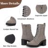 imageWomens Lace Up Ankle Boots Chunky Block Heel and Comfortable Round Toe Fashion Mid Calf Combat Fall Winter Booties for WomenGray Pu 980