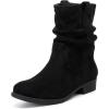 imageWomens Ankle Boots  Slouchy Fashion Low Calf Flat Booties Comfortable Round Toe Fall Winter Casual Short Boots for WomenBlack Mf 974