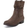 imageWomens Ankle Boots  Slouchy Fashion Low Calf Flat Booties Comfortable Round Toe Fall Winter Casual Short Boots for WomenBrown Pu 974