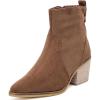 imageWomens Ankle Boots Chunky Heeled Booties Comfortable Fashion Low Mid Block Heel Pointed Toe Fall Winter Short Boots for WomenBrown Mf 970