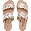 imageWomens Flat Slides Sandals Summer Slippers Comfortable Braided Strap Round Open Toe Casual Beach Shoes for WomenGold 081