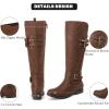 imageWomens Knee High Boots Stylish Comfort Round Toe Tall Riding Combat Boot Classic Fashion Fall Winter Boots for WomenTan Mf 118