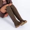 imageWomens Knee High Boots Stylish Comfort Round Toe Tall Riding Combat Boot Classic Fashion Fall Winter Boots for WomenBrown Pu 979