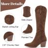 imageWomens Knee High Boots Wide Calf Chunky Block Low Heel and Slouchy Pointed Toe Winter Long Boots for WomenBrown Mf 971