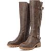 imageWomens Knee High Boots Classic Comfort Riding Combat Boot Round Toe Side Zipper Long Tall Fall Winter Boots for WomenBrown Pu 267