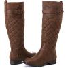 imageWomens Slouchy Knee High Boots Low Heel Comfort Round Toe Tall Calf Flat Riding Combat Boots for WomenBrown Bmf 119