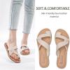 imageWomens Flat Slides Sandals Summer Slippers Comfortable Braided Strap Round Open Toe Casual Beach Shoes for WomenBeige 003