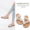 imageWomens Flat Slides Sandals Summer Slippers Comfortable Braided Strap Round Open Toe Casual Beach Shoes for WomenBeige 003