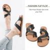 imageWomens Flat Slides Sandals Summer Slippers Comfortable Braided Strap Round Open Toe Casual Beach Shoes for WomenBlack 003