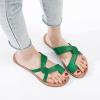imageWomens Flat Slides Sandals Summer Slippers Comfortable Braided Strap Round Open Toe Casual Beach Shoes for WomenGreen 003