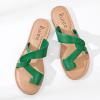 imageWomens Flat Slides Sandals Summer Slippers Comfortable Braided Strap Round Open Toe Casual Beach Shoes for WomenGreen 003