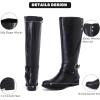 imageWomens Knee High Boots Wide Calf Comfort Casual Flat Riding Combat Long Boots Low Heeled Winter Fall Fashion Dressy Tall Boots for WomenBkpu123