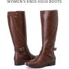 imageWomens Knee High Boots Wide Calf Comfort Casual Flat Riding Combat Long Boots Low Heeled Winter Fall Fashion Dressy Tall Boots for WomenBrpu123