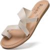 imageWomens Flat Slides Sandals Summer Slippers Comfortable Braided Strap Round Open Toe Casual Beach Shoes for WomenBeige 003