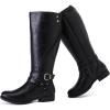 imageWomens Knee High Boots Wide Calf Comfort Casual Flat Riding Combat Long Boots Low Heeled Winter Fall Fashion Dressy Tall Boots for WomenBkpu123