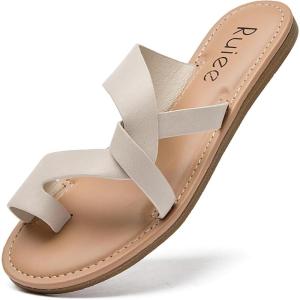 imageWomens Flat Slides Sandals Summer Slippers Comfortable Braided Strap Round Open Toe Casual Beach Shoes for WomenBeige 003