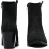 imageWomens Ankle Boots Low Chunky Heeled Booties Casual Comfortable Fall Winter Pointed Closed Toe Short Boots for WomenBlack Pu 969