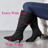 imageWomens Extra Wide Calf Knee High Boots True Wide Width Slouchy Ladies Boots Comfortable Plus Size Tall Long Boots for WomenBlack Mf 371