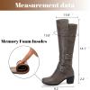 imageKnee High Boots for Women Chunky Heel Casual Comfort Pointed Toe Boot Womens Fashion Fall Winter KneeHigh BootsGrey Lpu 303