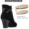 imageAnkle Boots for Women Chunky Heeled Booties Fashion Comfort Round Close Toe Low Mid Heel Winter Fall Ladies Short BootsBlack Mf 301