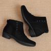 imageAnkle Boots for Women Chunky Heeled Booties Fashion Comfort Round Close Toe Low Mid Heel Winter Fall Ladies Short BootsBlack Mf 981