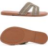 image:imageRuiee Wide Width Sandals for Women Fashion Slide Sandal Diamond Sparkly Bling Casual Dressy Flat Slides Comfort Bride Wedding Summer Slip on Wide Feet Womens SandalsGold Pu 778
