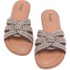 image:imageRuiee Wide Width Sandals for Women Fashion Slide Sandal Diamond Sparkly Bling Casual Dressy Flat Slides Comfort Bride Wedding Summer Slip on Wide Feet Womens SandalsTan Pu 776