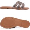 image:imageRuiee Wide Width Sandals for Women Fashion Slide Sandal Diamond Sparkly Bling Casual Dressy Flat Slides Comfort Bride Wedding Summer Slip on Wide Feet Womens SandalsTan Pu 776
