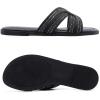 image:imageRuiee Wide Width Sandals for Women Fashion Slide Sandal Diamond Sparkly Bling Casual Dressy Flat Slides Comfort Bride Wedding Summer Slip on Wide Feet Womens SandalsBlack Pu 778