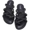 image:imageRuiee Wide Width Sandals for Women Summer Flip Flops Flat Slide Sandals Casual Braided Wide Feet Slides Comfort Slip on Thong Womens SandalBlack Pu 780