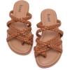 image:imageRuiee Wide Width Sandals for Women Summer Flip Flops Flat Slide Sandals Casual Braided Wide Feet Slides Comfort Slip on Thong Womens SandalBrown Pu 780