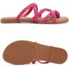 image:imageRuiee Wide Width Sandals for Women Summer Flip Flops Flat Slide Sandals Casual Braided Wide Feet Slides Comfort Slip on Thong Womens SandalPink Pu 780